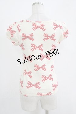 画像3: Emily Temple cute / 水玉リボンパフカットソー  オフ×レッド H-25-11-03-054-ET-TO-KB-ZH