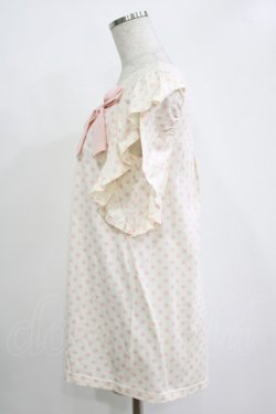 画像2: Emily Temple cute / フリルノースリーブカットソー  オフ×ピンクドット H-25-11-03-056-ET-TO-KB-ZH