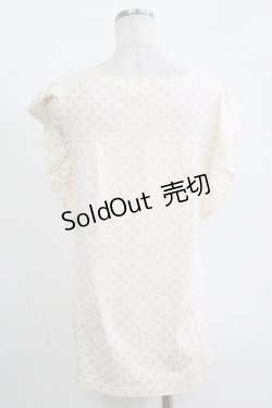 画像3: Emily Temple cute / フリルノースリーブカットソー  オフ×ピンクドット H-25-11-03-056-ET-TO-KB-ZH