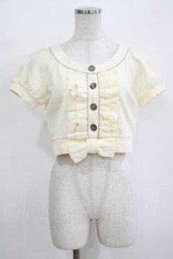 画像1: Emily Temple cute / フリルリボンパフカーデ  アイボリー H-25-11-03-057-ET-TO-KB-ZH