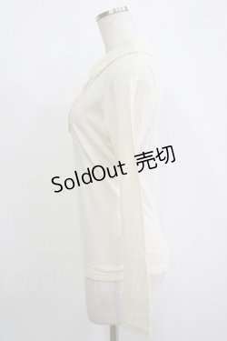 画像2: Emily Temple cute / ファーカラーカットソー  アイボリー H-25-11-03-062-ET-TO-KB-ZH