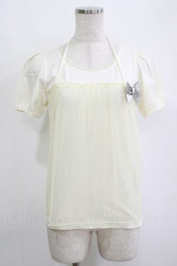 画像1: Emily Temple cute / レイヤード風チュール重ねカットソー  オフ H-25-11-03-063-ET-TO-KB-ZH