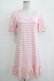 画像1: Emily Temple cute / ボーダーフリルカットソーワンピース  ピンク H-25-11-03-064-ET-OP-KB-ZH (1)