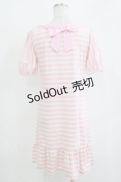 画像3: Emily Temple cute / ボーダーフリルカットソーワンピース  ピンク H-25-11-03-064-ET-OP-KB-ZH