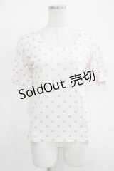 Emily Temple cute / ラメドットリボンカットソー  ピンク H-25-11-03-065-ET-TO-KB-ZH