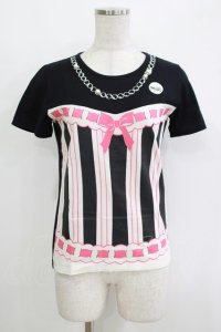 MILK / トロンプルイユカットソー  黒 H-25-11-03-070-ML-TO-KB-ZH