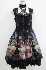 Ozz oneste / チョーカー風ホルター和柄ジャンパースカート  黒 H-25-11-03-007-OO-OP-KB-ZH