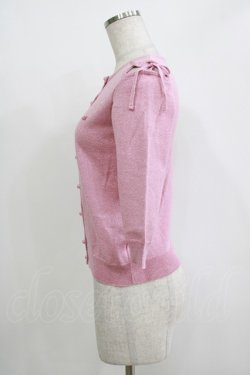 画像2: MILK / ショルダーリボンラメカーディガン  ピンク H-25-11-03-073-ML-TO-KB-ZH