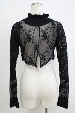 画像3: NiNE. / 異素材切替フリルボレロ  黒×白 H-25-11-03-074-PU-TO-KB-ZH