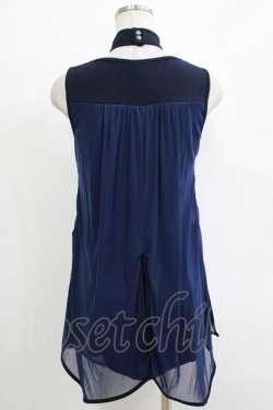 画像3: Ozz oneste / ホルターネックレイヤードタンク  紺 H-25-11-03-075-OO-TO-KB-ZH