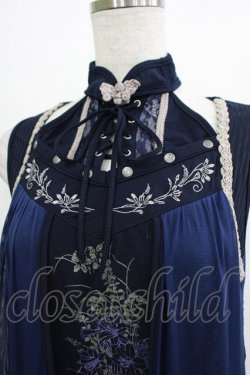 画像4: Ozz oneste / ホルターネックレイヤードタンク  紺 H-25-11-03-075-OO-TO-KB-ZH