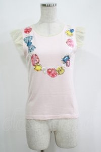 Emily Temple cute / パールジュエリーチュールフリルタンク  ピンク H-25-11-03-076-ET-TO-KB-ZT369