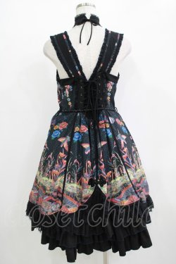 画像3: Ozz oneste / チョーカー風ホルター和柄ジャンパースカート  黒 H-25-11-03-007-OO-OP-KB-ZH