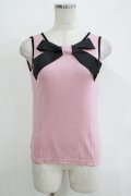 MILK / ラメリボンタンク  ピンク×ブラック H-25-11-03-077-ML-TO-KB-ZH