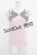 【SALE】MILK / ラメリボンタンク  ピンク×ブラック H-25-11-03-077-ML-TO-KB-ZT369