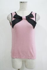 MILK / ラメリボンタンク  ピンク×ブラック H-25-11-03-077-ML-TO-KB-ZT369