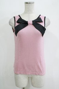 MILK / ラメリボンタンク  ピンク×ブラック H-25-11-03-077-ML-TO-KB-ZT369