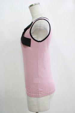 画像2: MILK / ラメリボンタンク  ピンク×ブラック H-25-11-03-077-ML-TO-KB-ZH