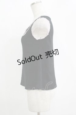 画像2: MILK / ラウンドカラー風フリルタンク  ブラック×ピンク H-25-11-03-078-ML-TO-KB-ZH