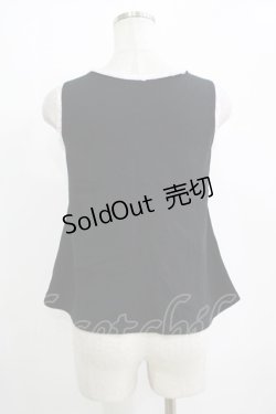 画像3: MILK / ラウンドカラー風フリルタンク  ブラック×ピンク H-25-11-03-078-ML-TO-KB-ZH