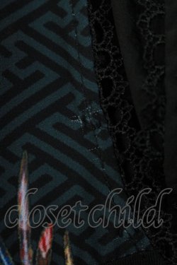 画像6: Ozz oneste / チョーカー風ホルター和柄ジャンパースカート  黒 H-25-11-03-007-OO-OP-KB-ZH