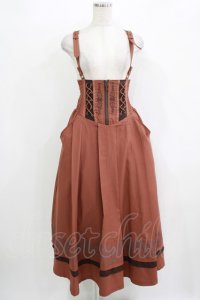 Rozen Kavalier / サス付プリントロングスカート  茶 H-25-11-03-002-OO-SK-KB-ZH