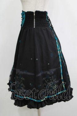 画像2: Ozz oneste / 和チャイナレイヤードスカート  黒×緑 H-25-11-03-014-OO-SK-KB-ZH