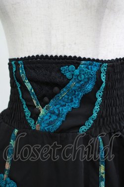 画像4: Ozz oneste / 和チャイナレイヤードスカート  黒×緑 H-25-11-03-014-OO-SK-KB-ZH