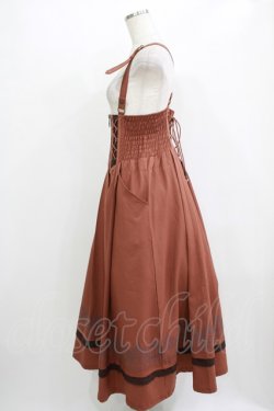 画像2: Rozen Kavalier / サス付プリントロングスカート  茶 H-25-11-03-002-OO-SK-KB-ZH