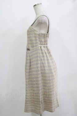 画像2: Emily Temple cute / ラメボーダーノースリーブワンピース  ベージュ H-25-11-03-017-ET-OP-KB-ZH