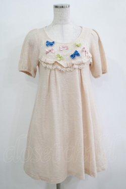 画像1: Emily Temple cute / リボンニットワンピース  ピンク H-25-11-03-021-ET-OP-KB-ZH