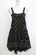 Emily Temple cute / ラメドットティアードノースリーブワンピース  ブラック×ゴールドドット H-25-11-03-022-ET-OP-KB-ZH