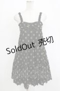 Emily Temple cute / ラメドットティアードノースリーブワンピース  ブラック×ゴールドドット H-25-11-03-022-ET-OP-KB-ZH