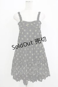 Emily Temple cute / ラメドットティアードノースリーブワンピース  ブラック×ゴールドドット H-25-11-03-022-ET-OP-KB-ZH