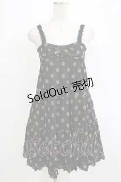 画像1: Emily Temple cute / ラメドットティアードノースリーブワンピース  ブラック×ゴールドドット H-25-11-03-022-ET-OP-KB-ZH