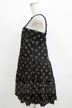 画像2: Emily Temple cute / ラメドットティアードノースリーブワンピース  ブラック×ゴールドドット H-25-11-03-022-ET-OP-KB-ZH