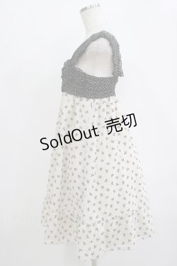 画像2: Emily Temple cute / リボンフロッキー水玉フリルノースリーブワンピース  アイボリー×ブラック H-25-11-03-023-ET-OP-KB-ZH