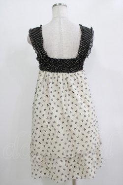 画像3: Emily Temple cute / リボンフロッキー水玉フリルノースリーブワンピース  アイボリー×ブラック H-25-11-03-023-ET-OP-KB-ZH