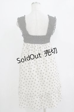 画像3: Emily Temple cute / リボンフロッキー水玉フリルノースリーブワンピース  アイボリー×ブラック H-25-11-03-023-ET-OP-KB-ZH