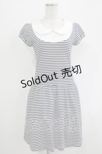 MILK / ラウンドカラーカットドレス  ネイビーボーダー H-25-11-03-025-ML-OP-KB-ZH