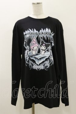 画像1: QOOZA / マイメロディ＆クロミコラボ L/S TEE  ブラック H-25-11-04-055-PU-TO-KB-ZH