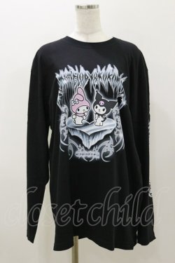 画像1: QOOZA / マイメロディ＆クロミコラボ L/S TEE  ブラック H-25-11-04-057-PU-TO-KB-ZH