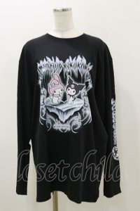 QOOZA / マイメロディ＆クロミコラボ L/S TEE  ブラック H-25-11-04-059-PU-TO-KB-ZH