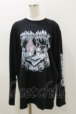 画像1: QOOZA / マイメロディ＆クロミコラボ L/S TEE  ブラック H-25-11-04-059-PU-TO-KB-ZH