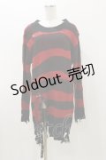 PUNK RAVE / THE AVENGER RED STRIPED SWEATER Free ブラック×レッド H-25-11-04-065-PU-TO-KB-ZH