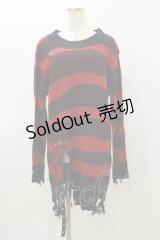 PUNK RAVE / THE AVENGER RED STRIPED SWEATER Free ブラック×レッド H-25-11-04-065-PU-TO-KB-ZH