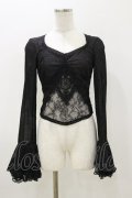 DARK IN LOVE / Gothic luxe lace see-through belly sexy top M ブラック H-25-11-04-066-PU-TO-KB-ZH