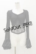 DARK IN LOVE / Gothic luxe lace see-through belly sexy top M ブラック H-25-11-04-066-PU-TO-KB-ZH