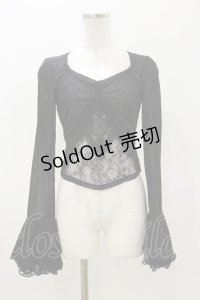 DARK IN LOVE / Gothic luxe lace see-through belly sexy top M ブラック H-25-11-04-066-PU-TO-KB-ZH