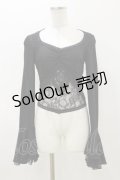 DARK IN LOVE / Gothic luxe lace see-through belly sexy top M ブラック H-25-11-04-067-PU-TO-KB-ZH